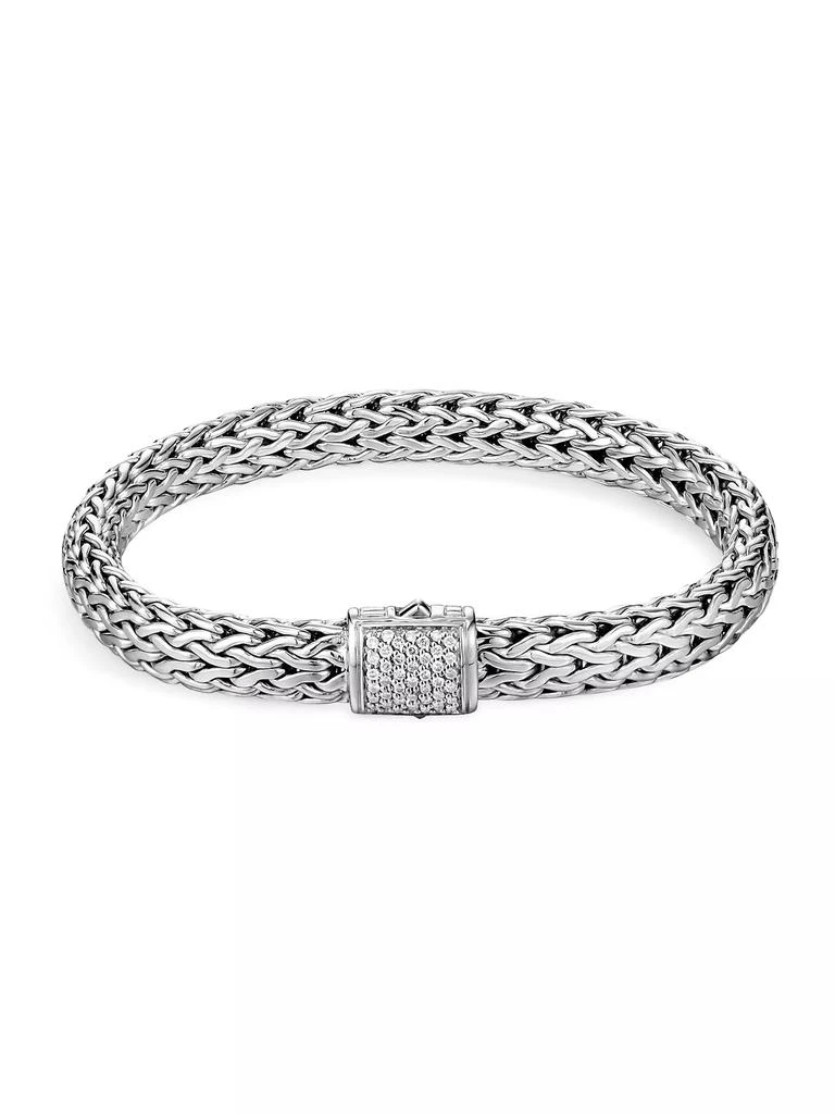John Hardy Classic Chain Sterling Silver & 0.24 TCW Diamond Bracelet 1