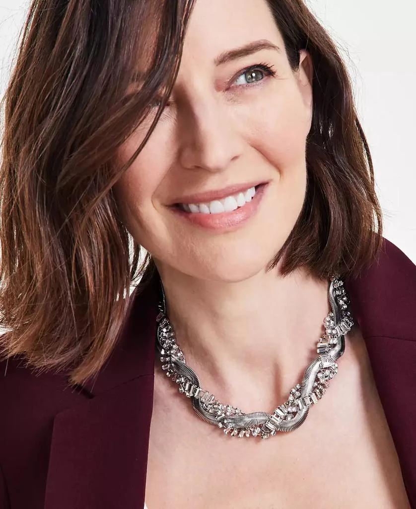 INC International Crystal & Snake Chain Twisted Collar Necklace, 16" + 4" extender, Created for Macy's 3