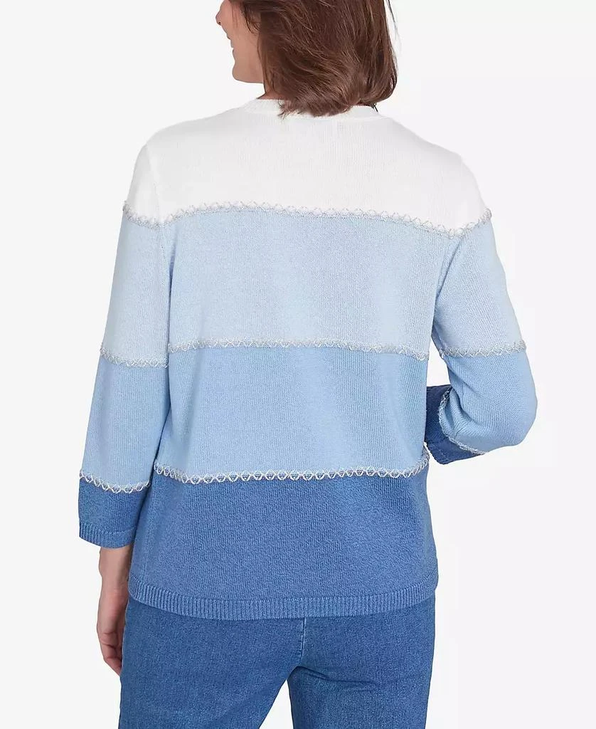 Alfred Dunner Women's Lake Victoria Ombre Colorblock Sweater with Necklace 2