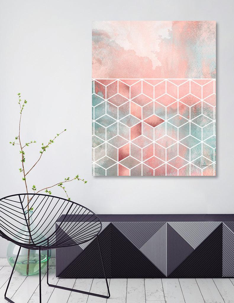 Curioos Rose Clouds And Cubes
