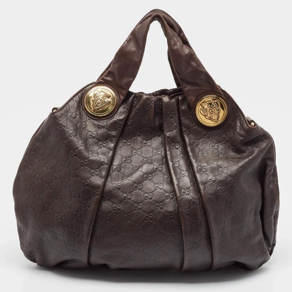 Gucci Gucci Dark Brown Guccissima Leather Large Hysteria Hobo 4