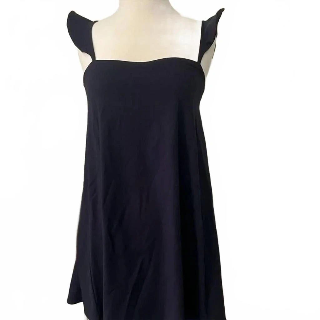 Susana Monaco Women's Ruffle Strap Flare Dress In Midnight 1