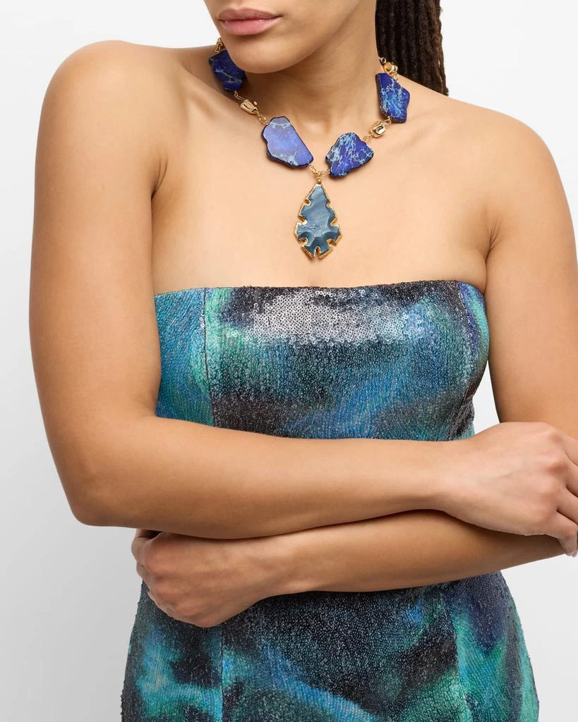Devon Leigh Carved Blue Pendant Necklace 5