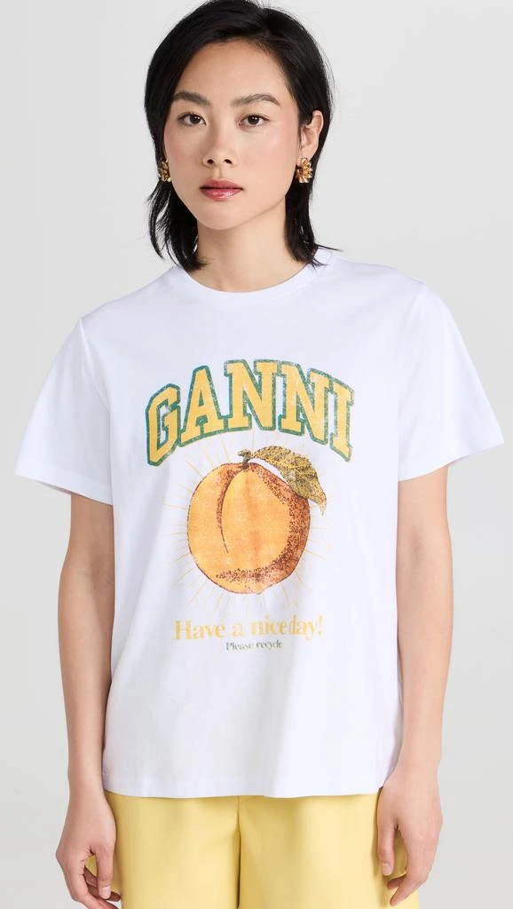 Ganni Basic Jersey Peach Relaxed Tee 6