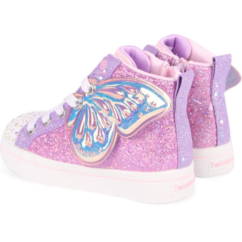 SKECHERS Butterfly wishes light up shiny high top sneakers in violet 2