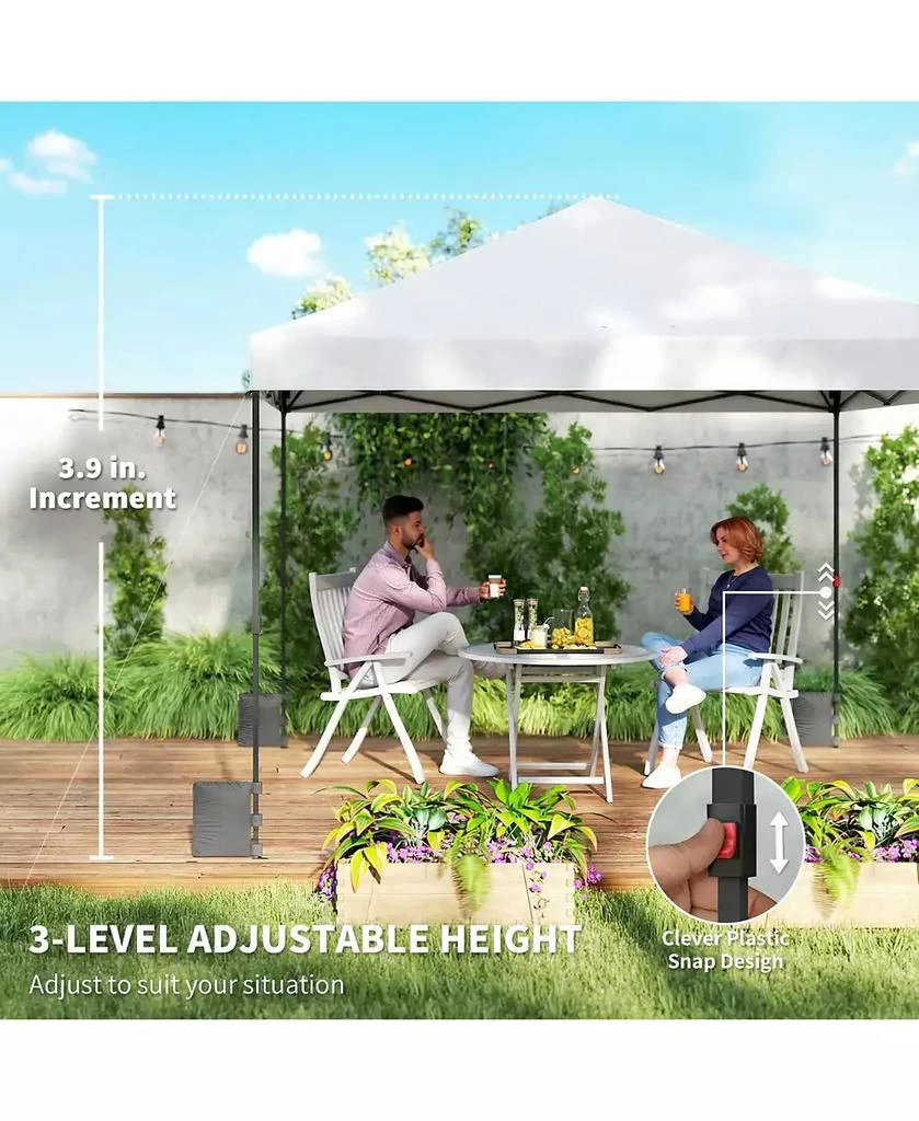 Outsunny 10 x 10 ft Pop Up Canopy Tent with One Push Setup, Dark 6