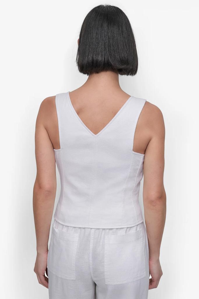 DKNY SLEEVELESS LINEN VISCOSE VEST