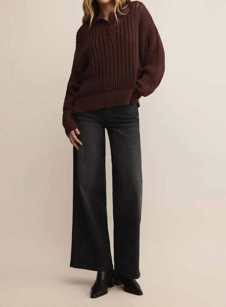 Z Supply Z Supply - Looking Glass Crochet Polo Sweater