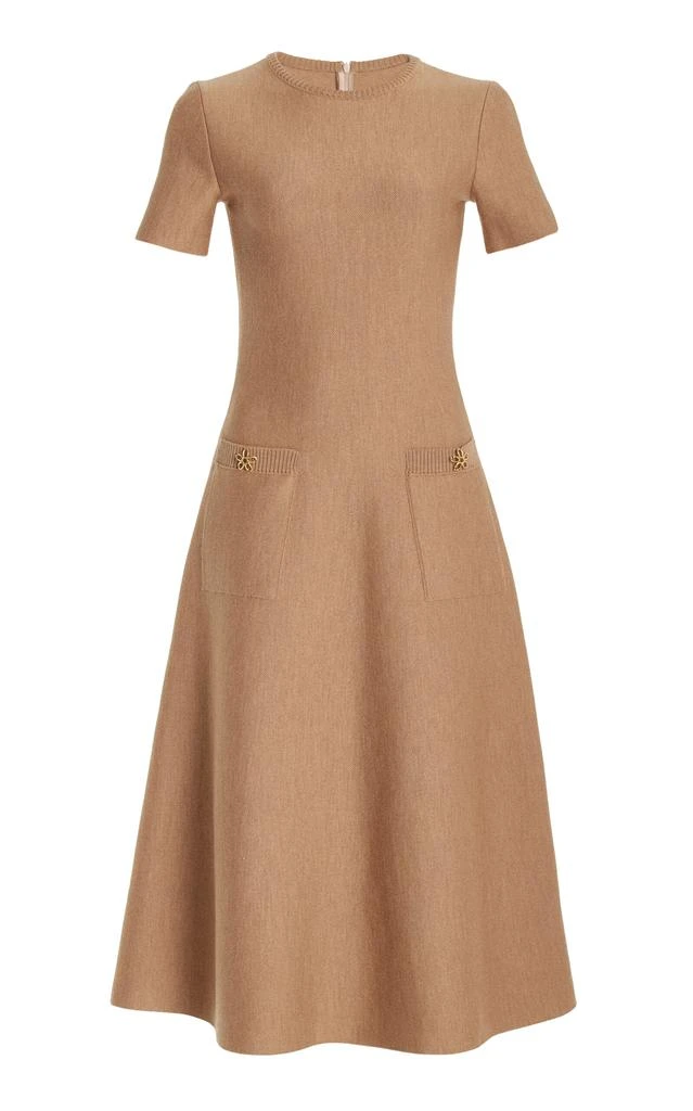 Shop Oscar de la Renta - Button-Detailed Wool Midi Dress - Brown - XS -  Moda Operandi on Sale at BeyondStyle  Get 50% Off Oscar de la Renta -  Button-Detailed Wool