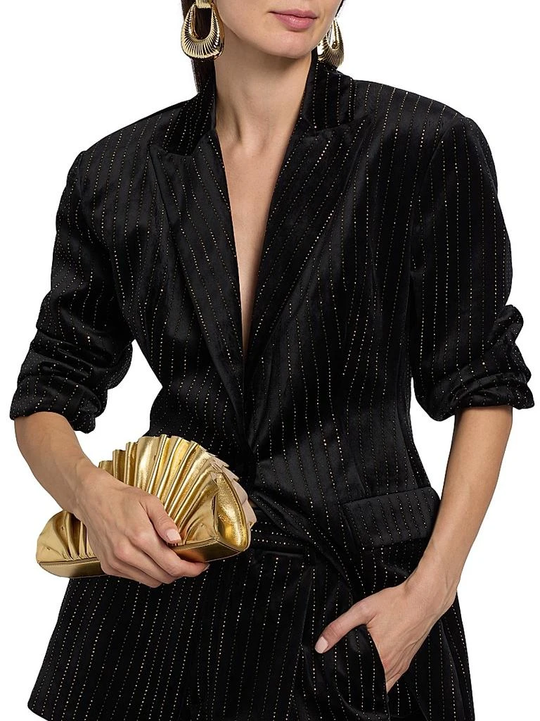 Ronny Kobo Madera Crystal-Embellished Pinstriped Velvet Blazer 6