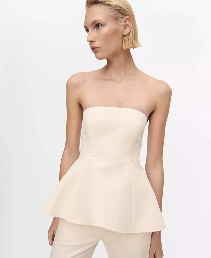 Mango Women's Strapless Peplum Top 1