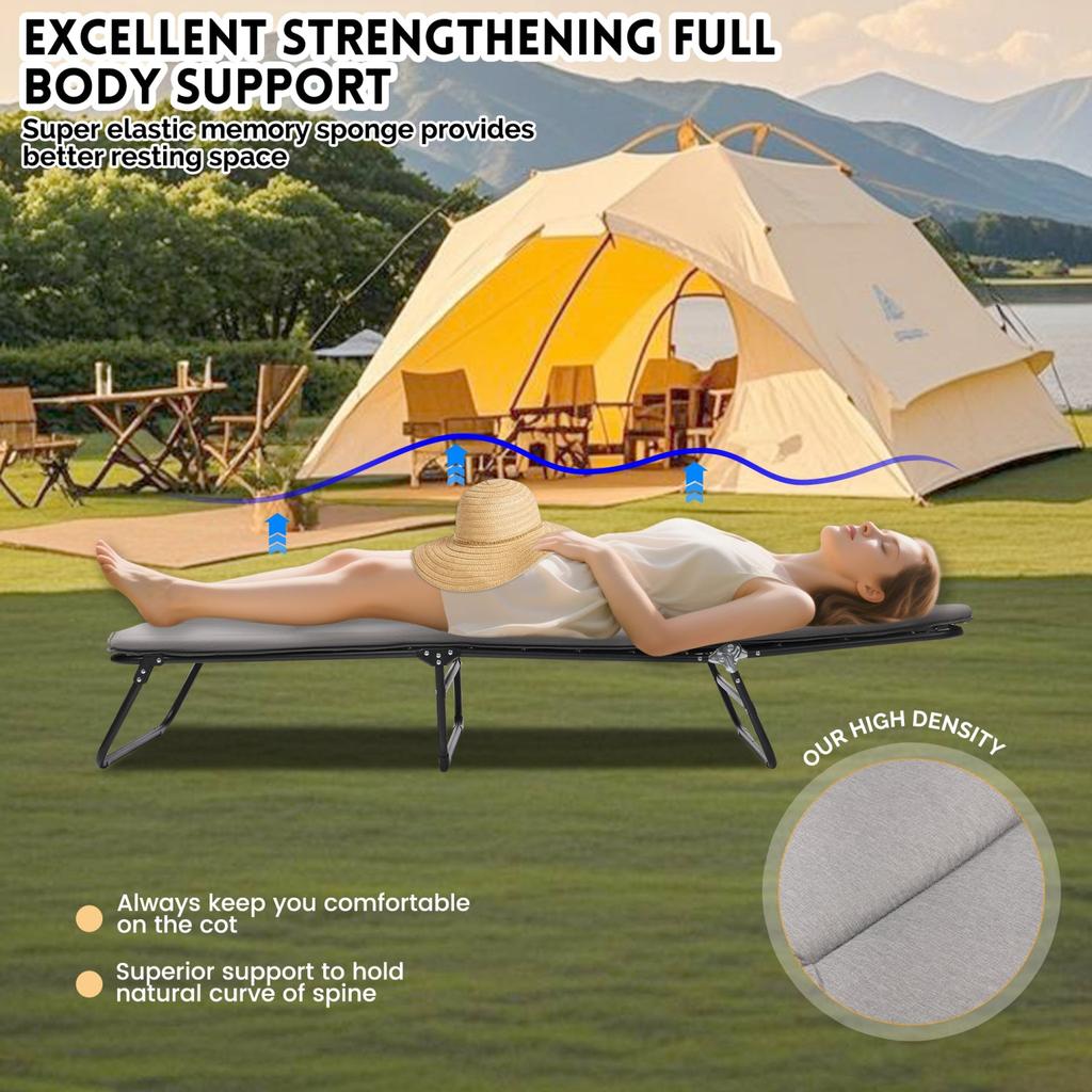 Streamdale Furniture Streamdale Folding Camping Cot - Adjustable, Heavy Duty with Carry Bag
