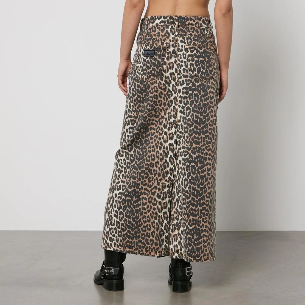 Ganni Leopard-Print Denim Maxi Skirt 2