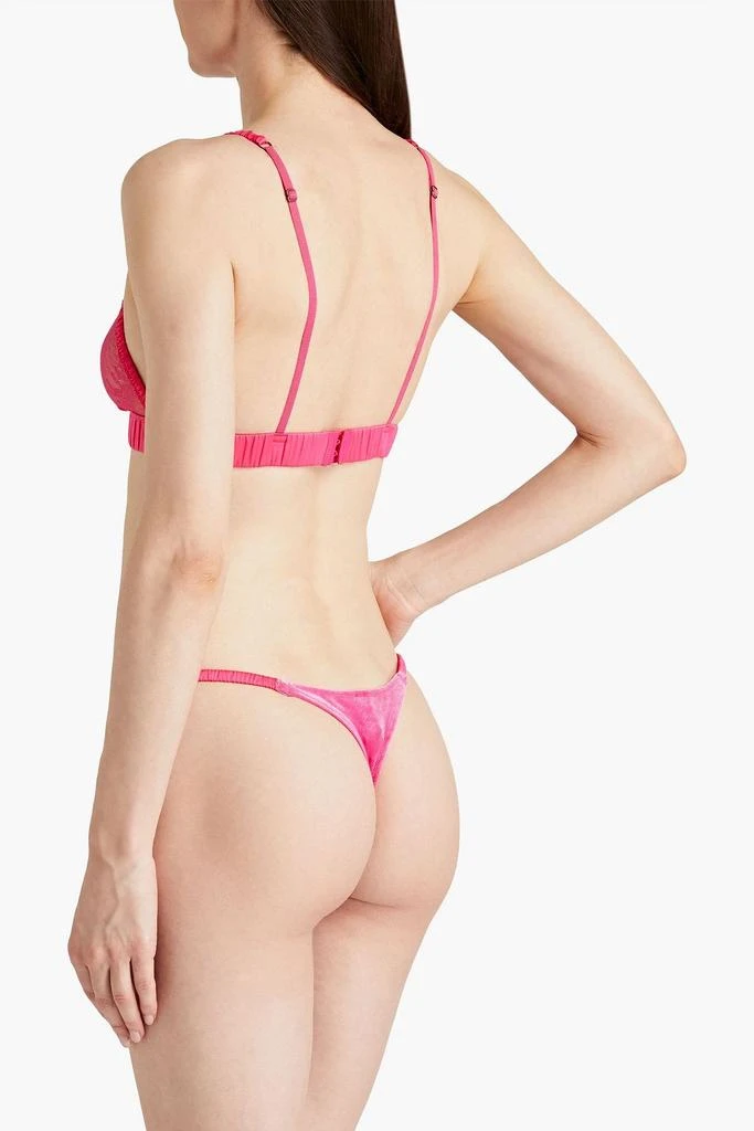 LOVE STORIES Satin-trimmed point d'espri triangle bra 3