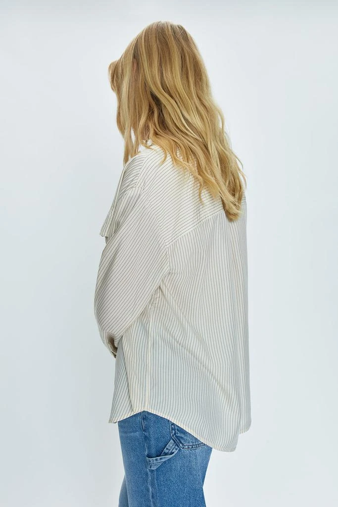 Pistola Denim Nellie Oversized Shirt - Tan Pinstripe 3