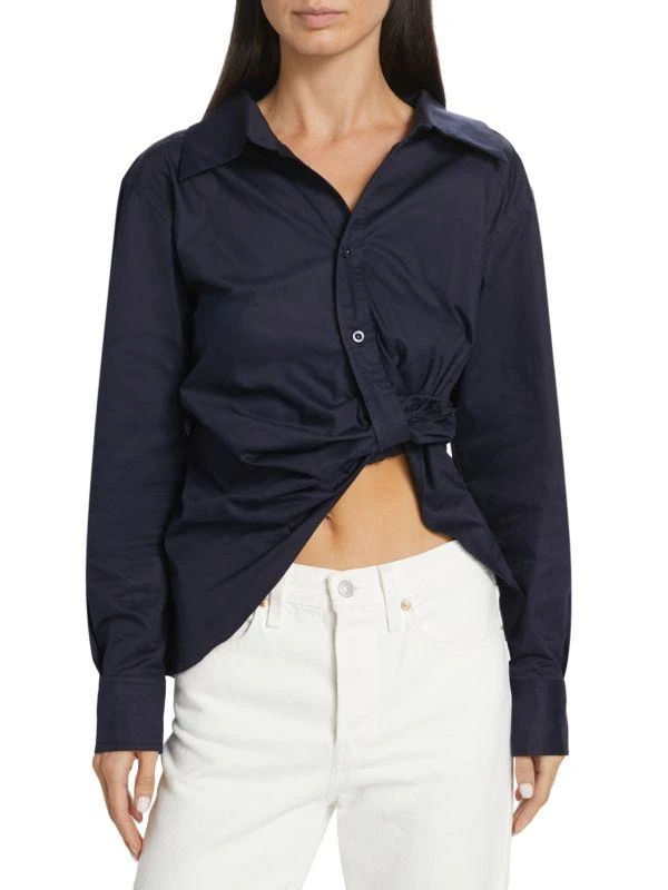 En Saison Hardin Gathered Cotton Shirt 1