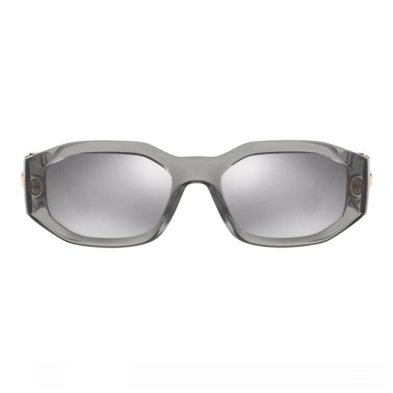 Versace Versace Sunglasses Oval Full Rim, Grey Frame and Light Grey Mirror Silver Lens VE4361311/6G