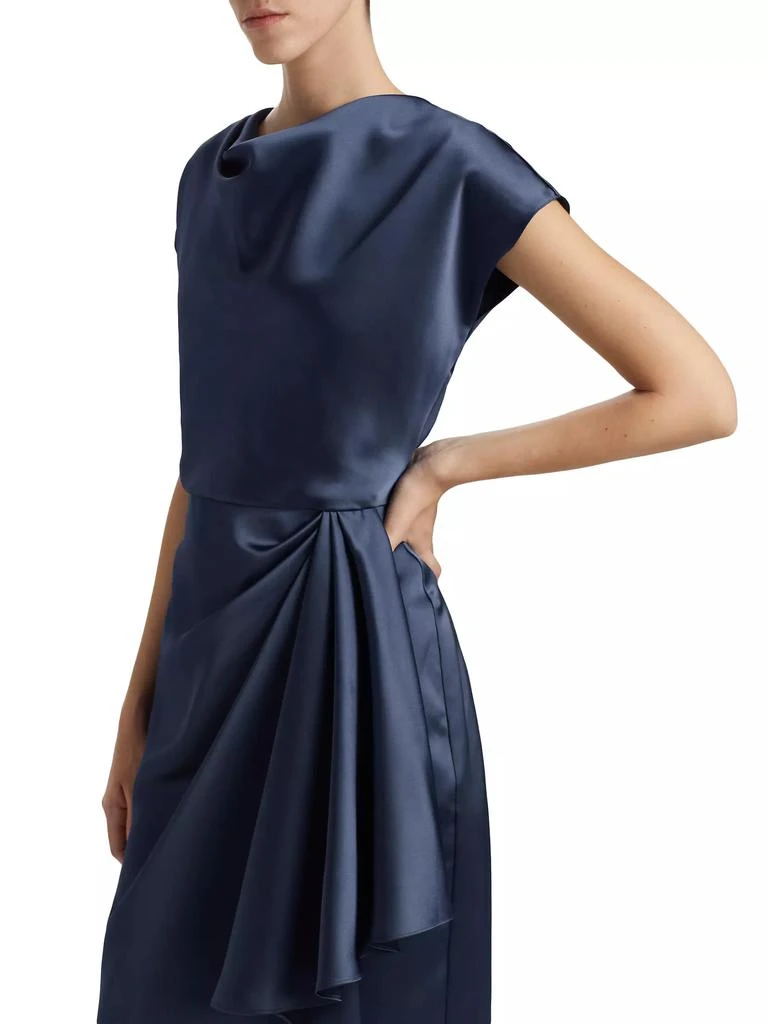 Amsale Draped Satin Cocktail Dress 6