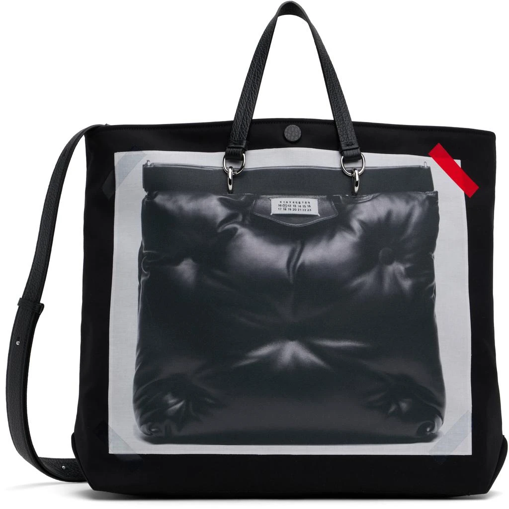 MAISON MARGIELA Black Trompe L'oeil Glam Slam Shopping Tote 1
