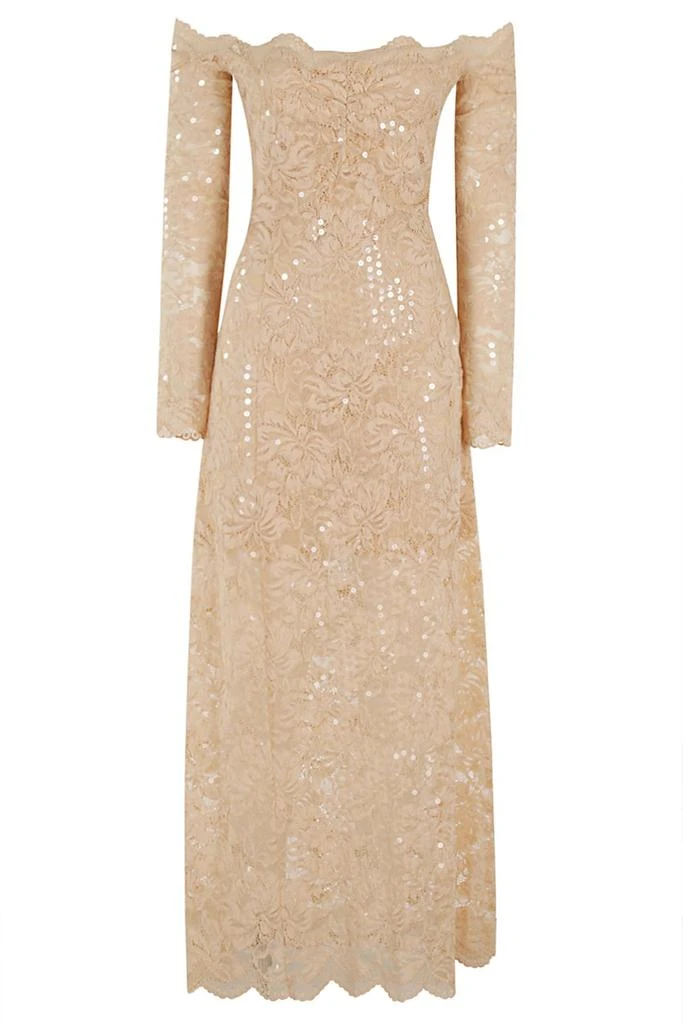 Paco Rabanne Paco Rabanne Sequin-Embroidered Lace Long Dress 1