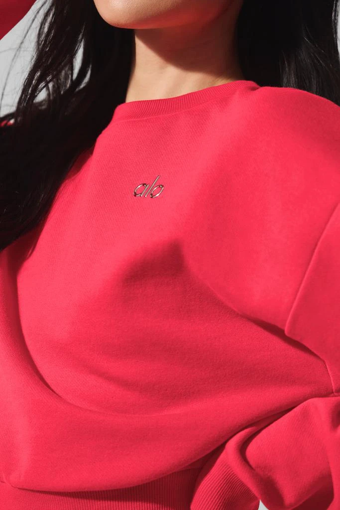 Alo Cropped Accolade Crewneck - Candy Red 4