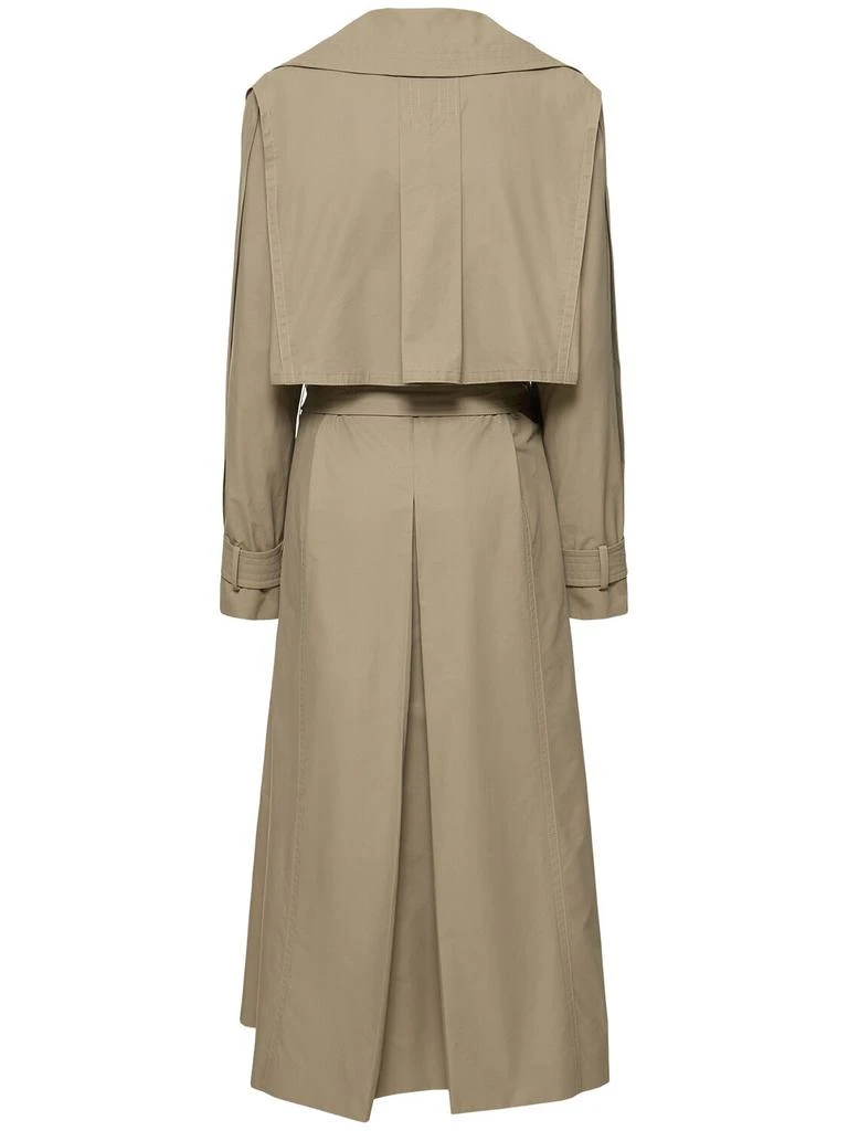 Alberta Ferretti Belted Cotton Blend Gabardine Trench 5