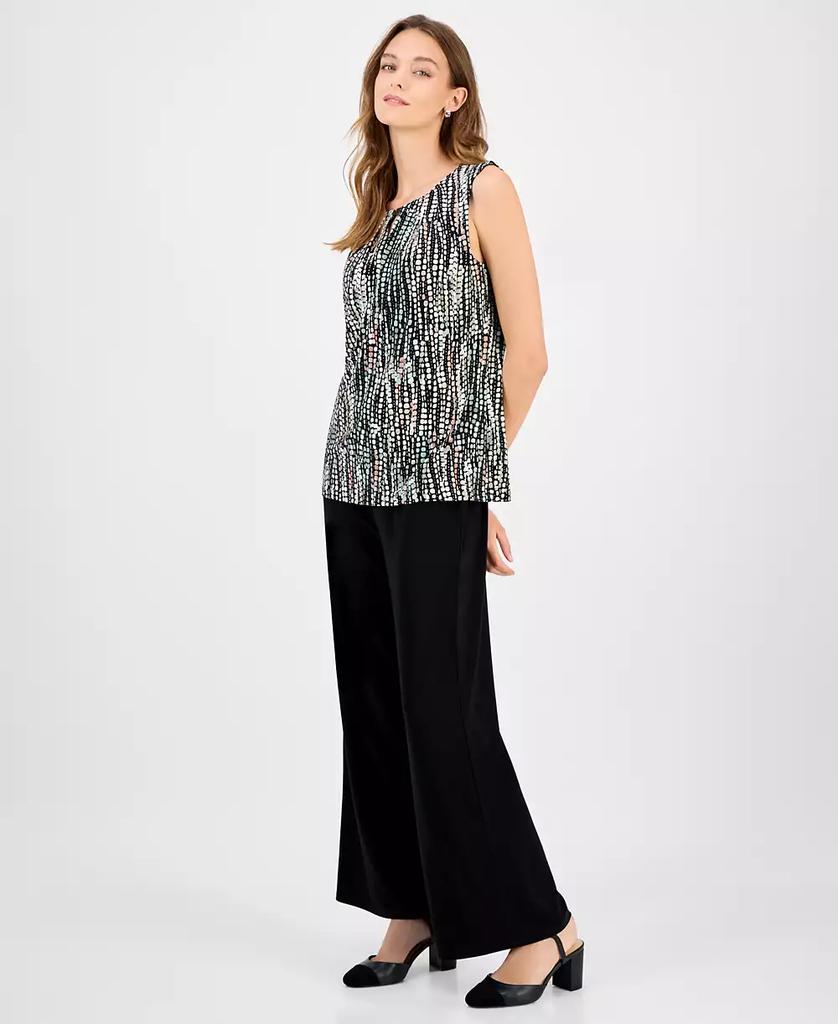 Kasper Women's Printed Keyhole Sleeveless Top, Regular & Petite