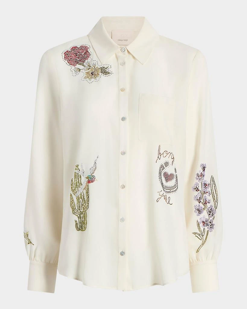 Cinq a Sept Blanche Long-Sleeve Western Amour Top 1
