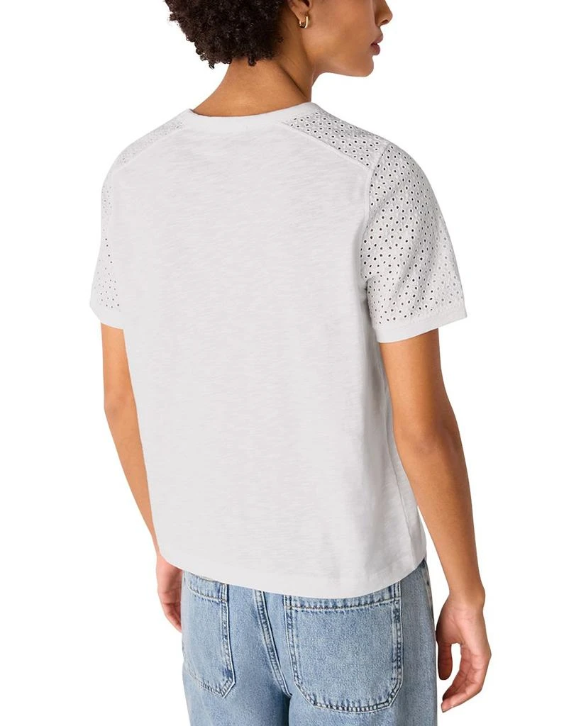 Whistles Broderie Sleeve Detail Tee 2