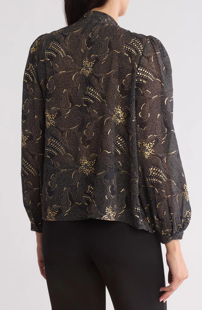 DR2 by Daniel Rainn Tie Neck Long Sleeve Chiffon Top 2