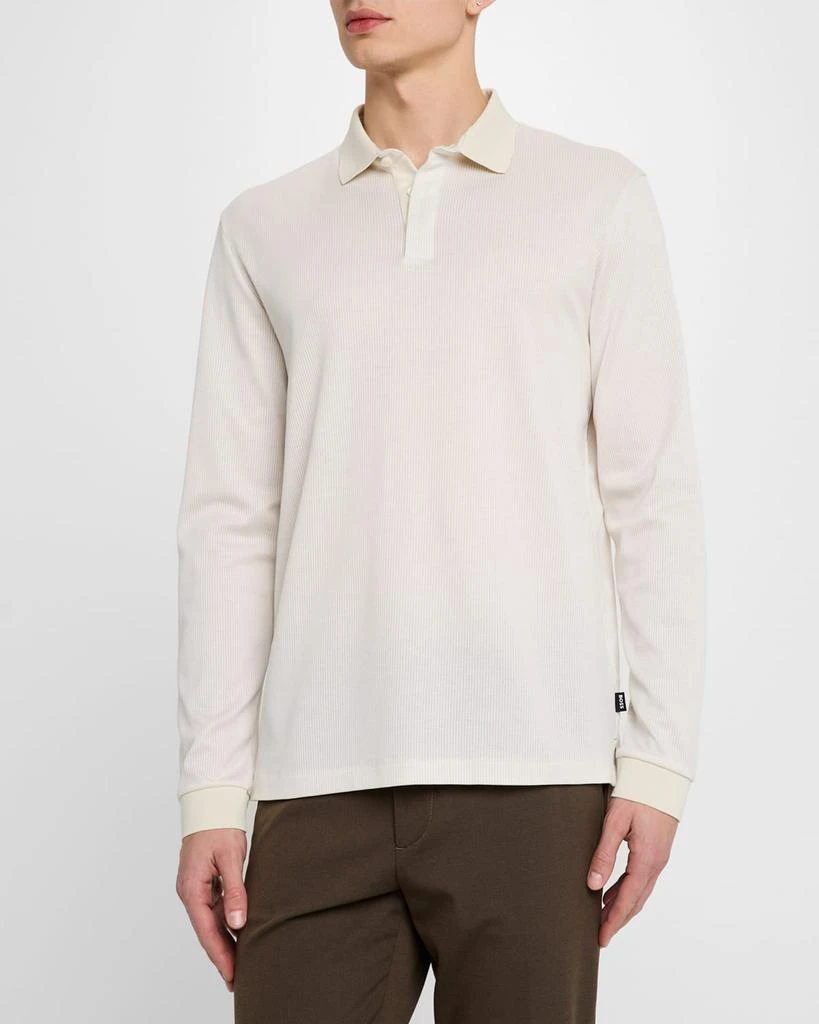 Hugo Boss Men's Pado Cotton Textured Long-Sleeve Polo Shirt - Polo Shirts - BeyondStyle Hugo Boss Men's Pado Cotton Textured Long-Sleeve Polo Shirt - Polo Shirts - BeyondStyle