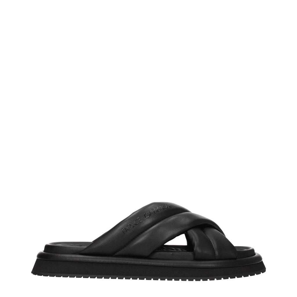 Dolce & Gabbana Dolce & Gabbana Black Leather Slipper