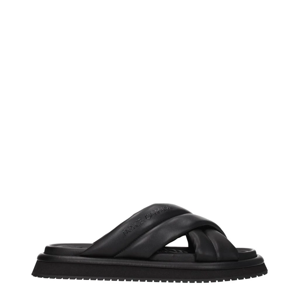 Dolce & Gabbana Dolce & Gabbana Black Leather Slipper 1