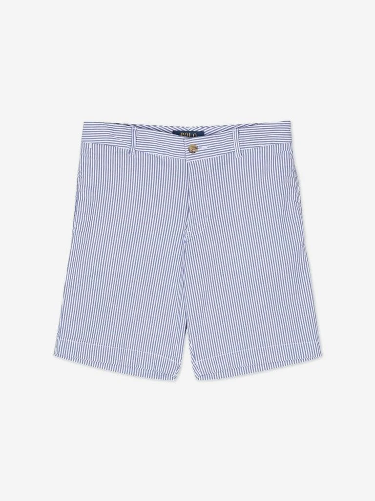 Ralph Lauren Boys Seersucker Preppy Shorts in Blue 1