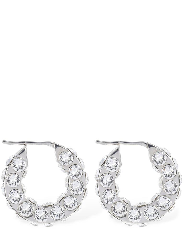 AMINA MUADDI Jahleel Small Crystal Hoop Earrings