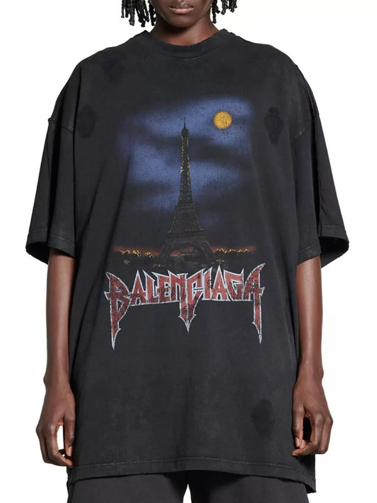 Balenciaga Paris Moon Double Front Oversized T-Shirt 3