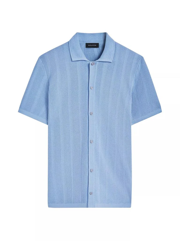 BUGATCHI Cotton Knit Short-Sleeve Polo Sweater 1