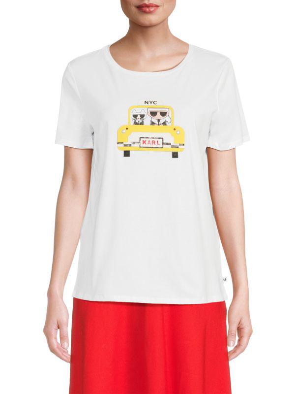 Karl Lagerfeld Paris Logo Graphic T-Shirt