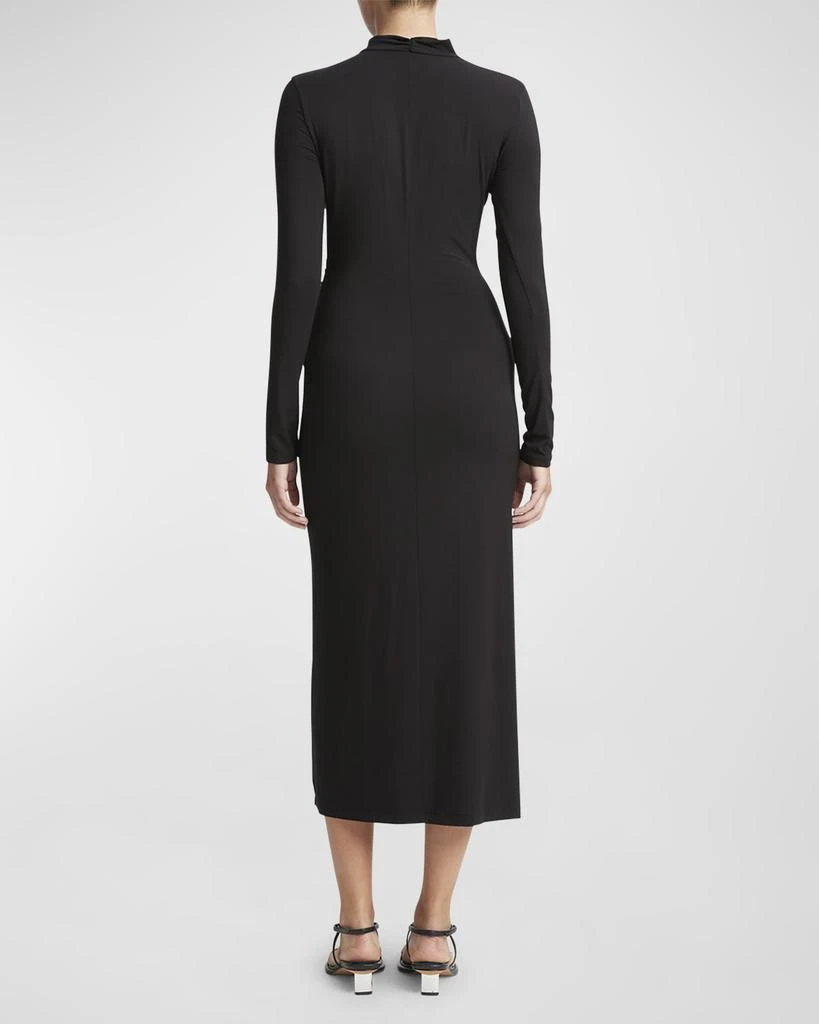Vince Long-Sleeve Ruched TurtleNeck Midi Dress 4