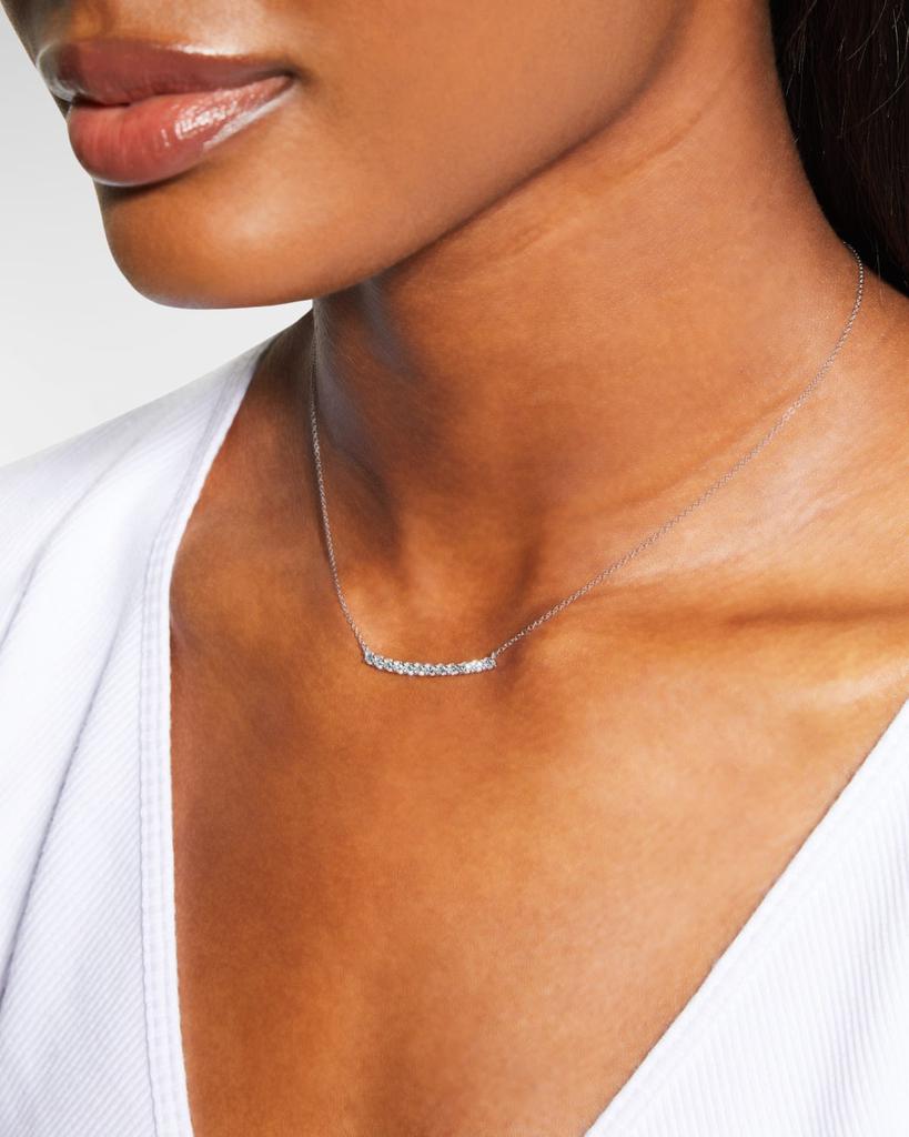 Memoire 18k White Gold Diamond Bar Necklace, 18"L, 0.75tcw
