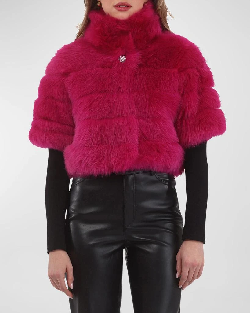 Gorski Reversible Merinillo Lamb Shearling Bolero Jacket With Cropped Sleeves 2