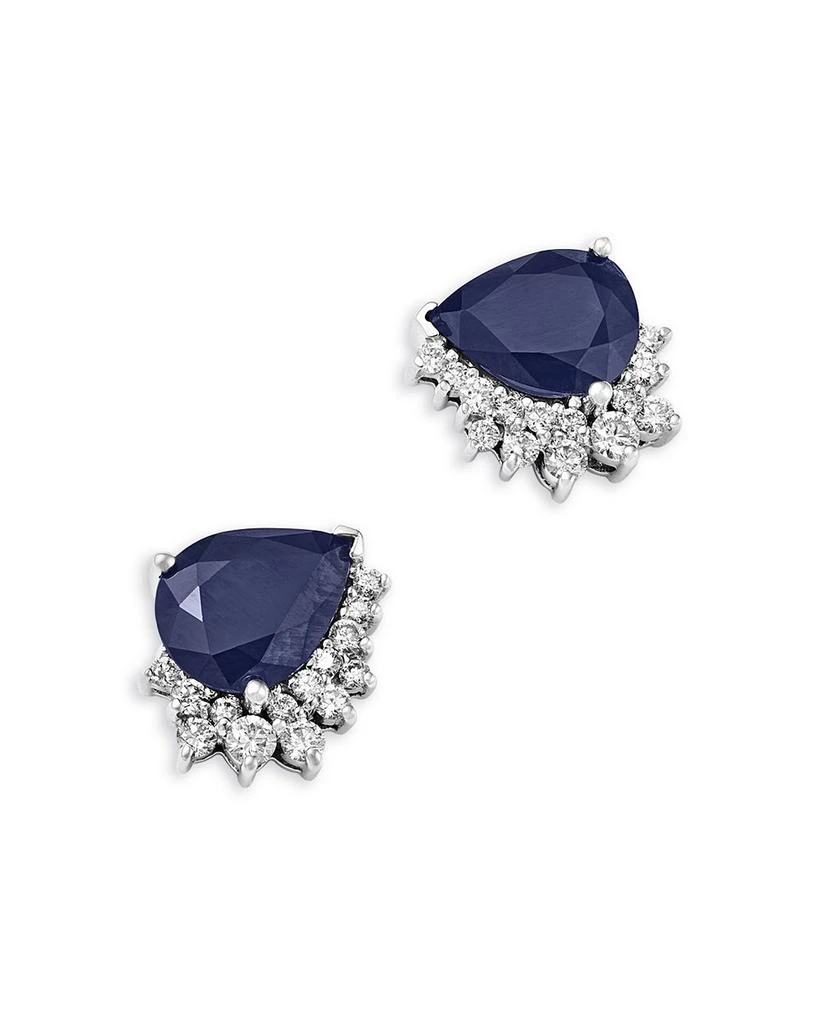 Bloomingdale
s Fine Collection Blue Sapphire 
Diamond Pear Swirl Stud Earrings in 14K White Gold 1