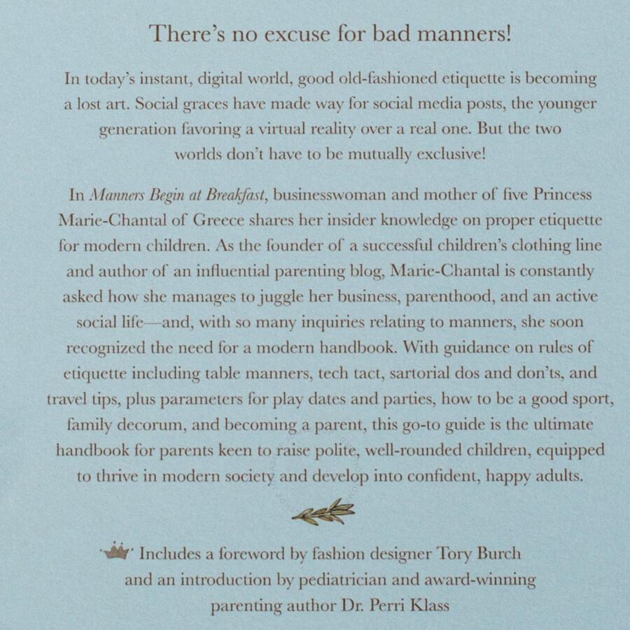Marie Chantal Manners Begin at Breakfast Book