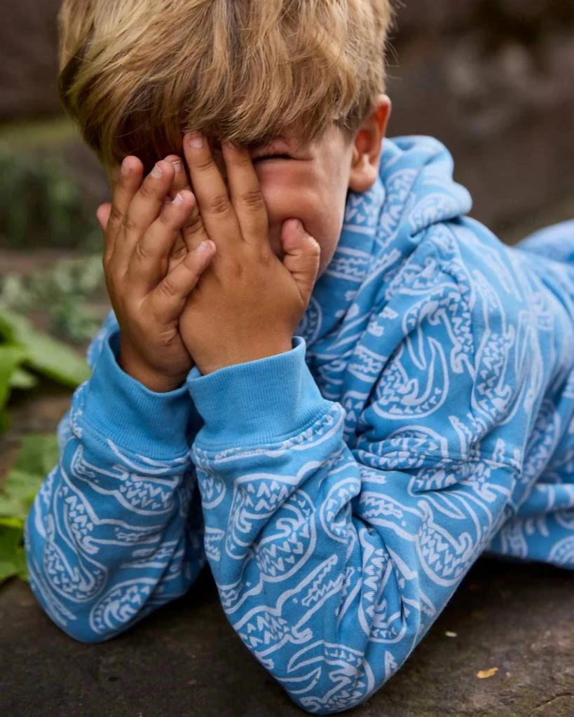 Lewis Boy
s Alligator Hoodie In Blue 2