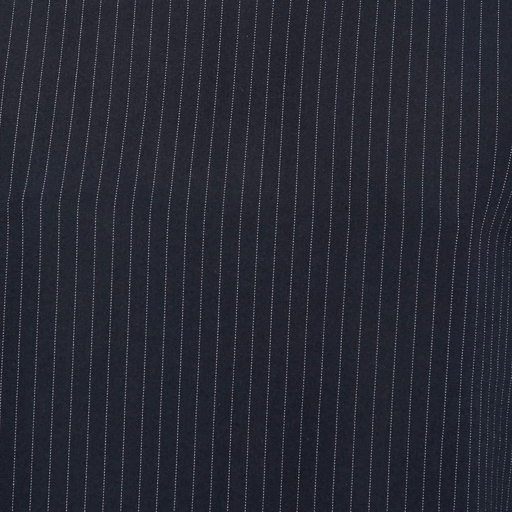 Max Mara Max Mara Navy Blue Pinstripe Crepe Top M 4