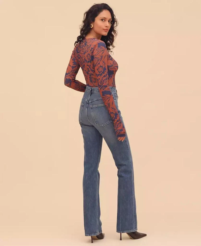 Avec Les Filles Women's Printed Mesh Long-Sleeve Top 6