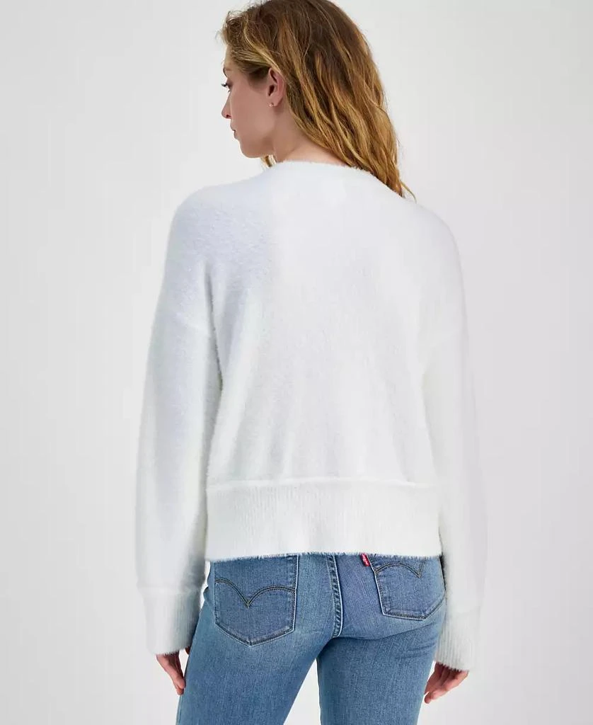 Hippie Rose Juniors' Cozy Drop-Shoulder Eyelash Crewneck Sweater 2