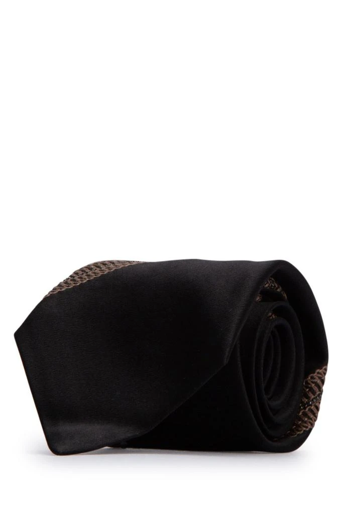 Brunello Cucinelli Brunello Cucinelli Stripe-Embroidered Pointed Tip Tie 2