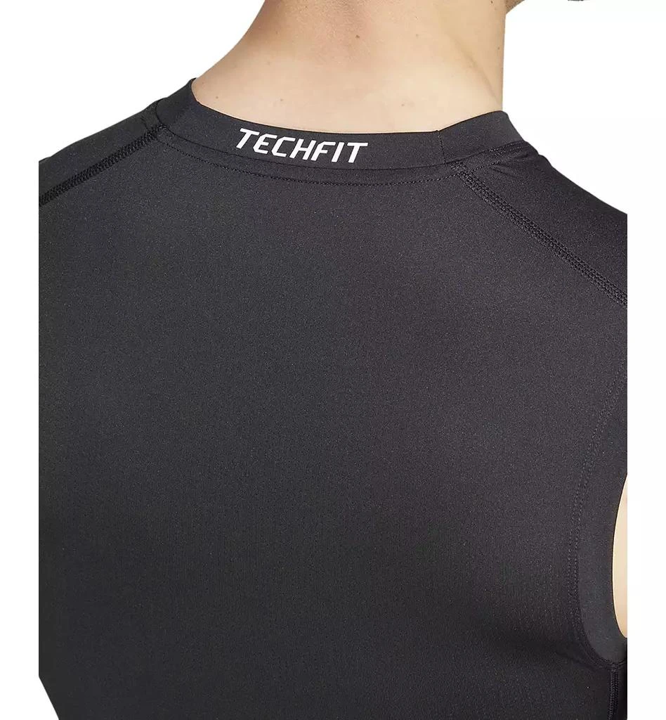 Adidas Men's Fitted Crewneck Tech-Fit Sleeveless Compression T-Shirt 4
