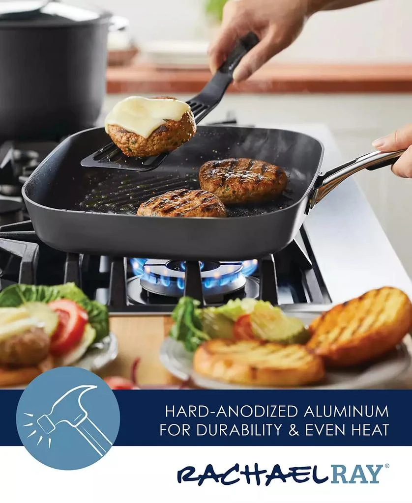 Rachael Ray Cook + Create Hard Anodized Nonstick Deep Grill Pan, 11" 7